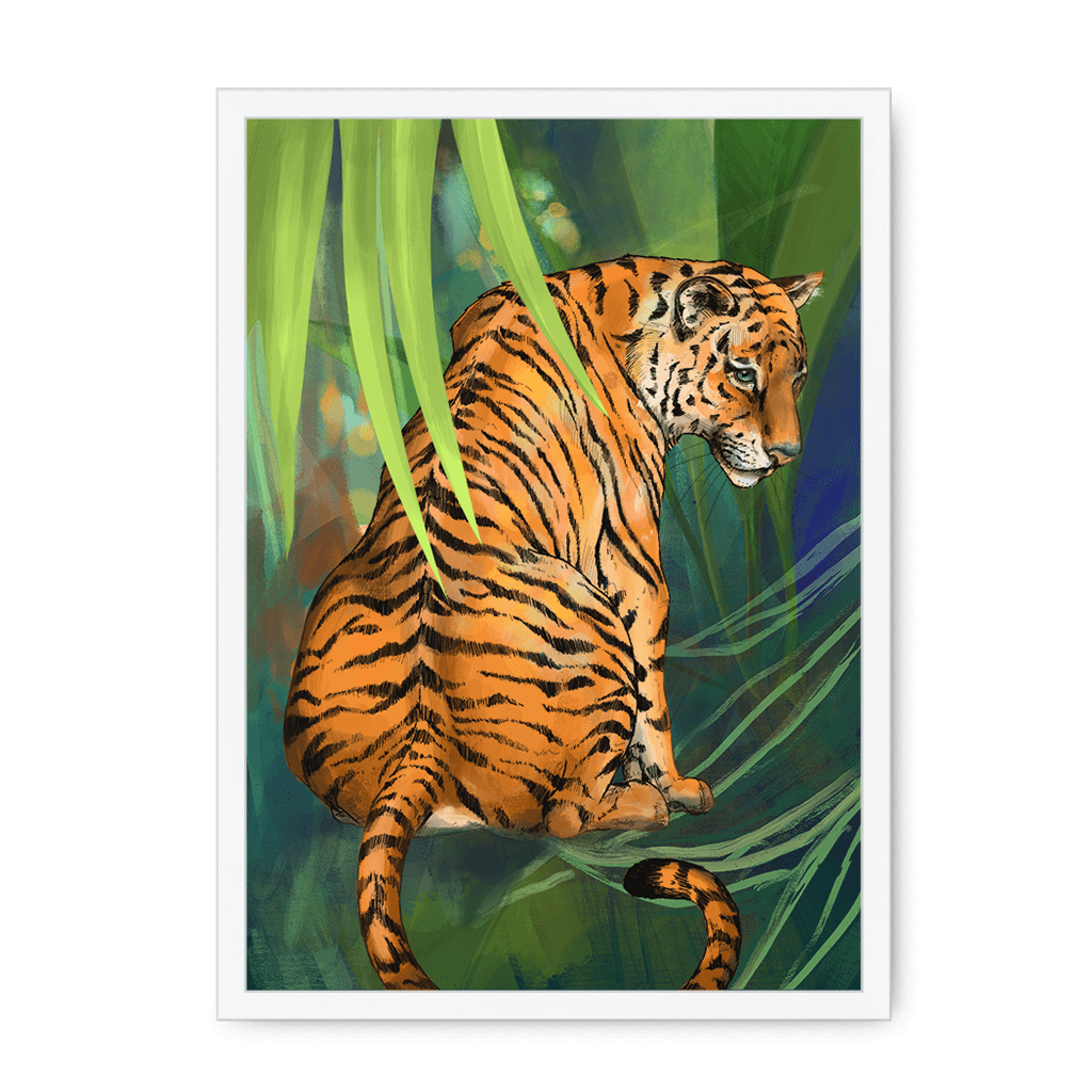 Jungle Stripes Framed Print Pawky Paws A3 (297 X 420 mm) / White / No Mount (All Art) Framed Print