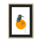 Kingfisher Framed Print Drippy Birds A3 (297 X 420 mm) / Natural / Black Mount Framed Print