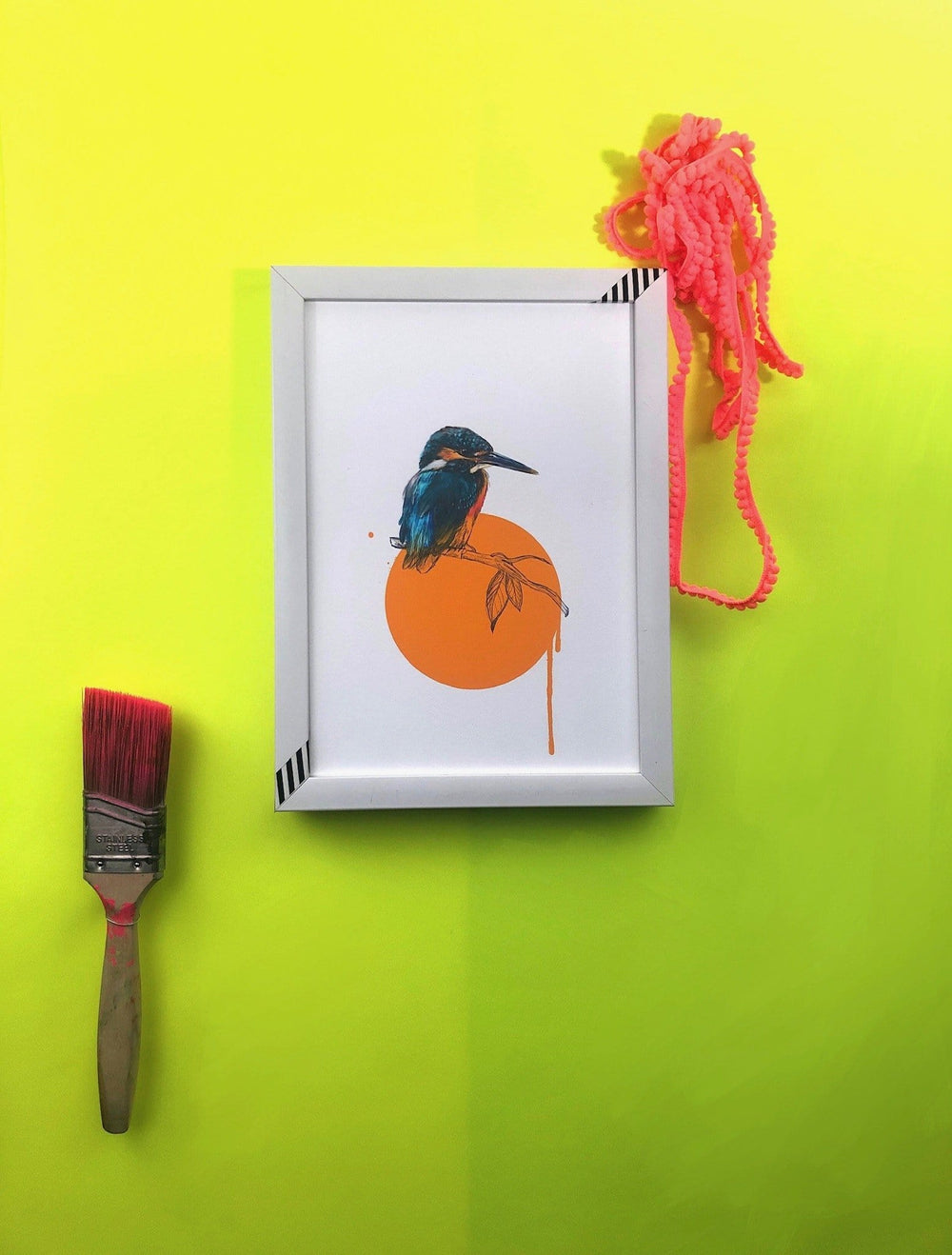 Kingfisher Giclée Art Print Drippy Birds Art Print