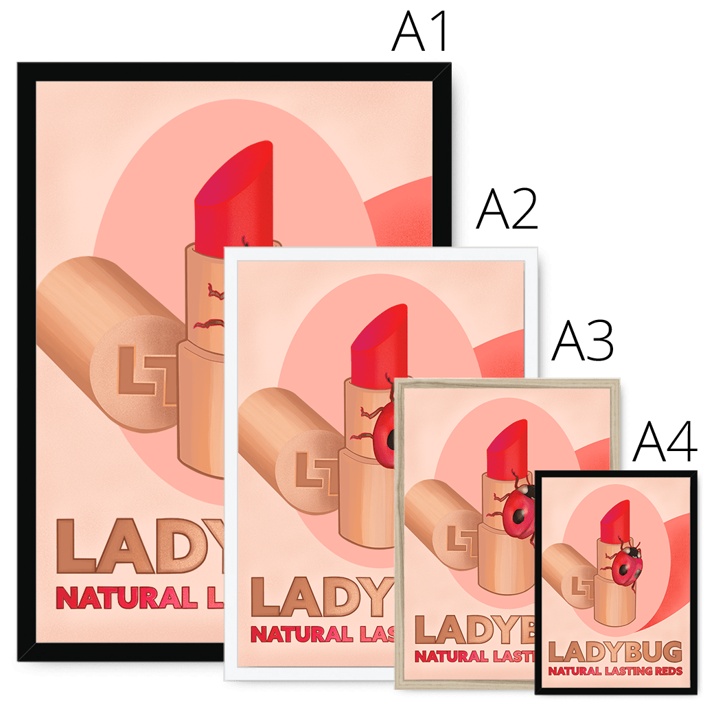 Ladybug Lipstick Giclée Framed Print ADimals Framed Print