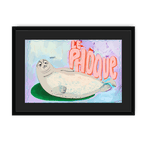 Le Phoque Framed Print Aventures Des Créatures A3 (297 X 420 mm) / Black / Black Mount Framed Print