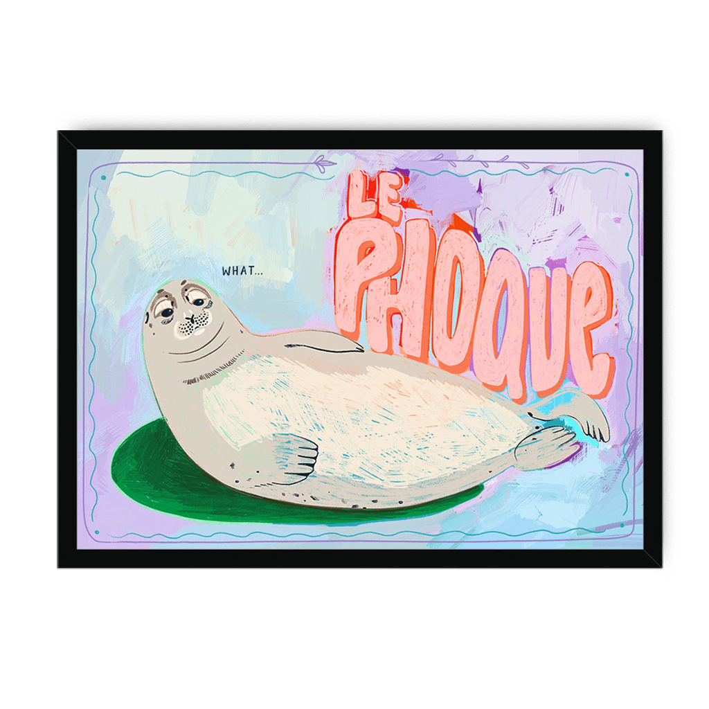 Le Phoque Framed Print Aventures Des Créatures A3 (297 X 420 mm) / Black / No Mount (All Art) Framed Print