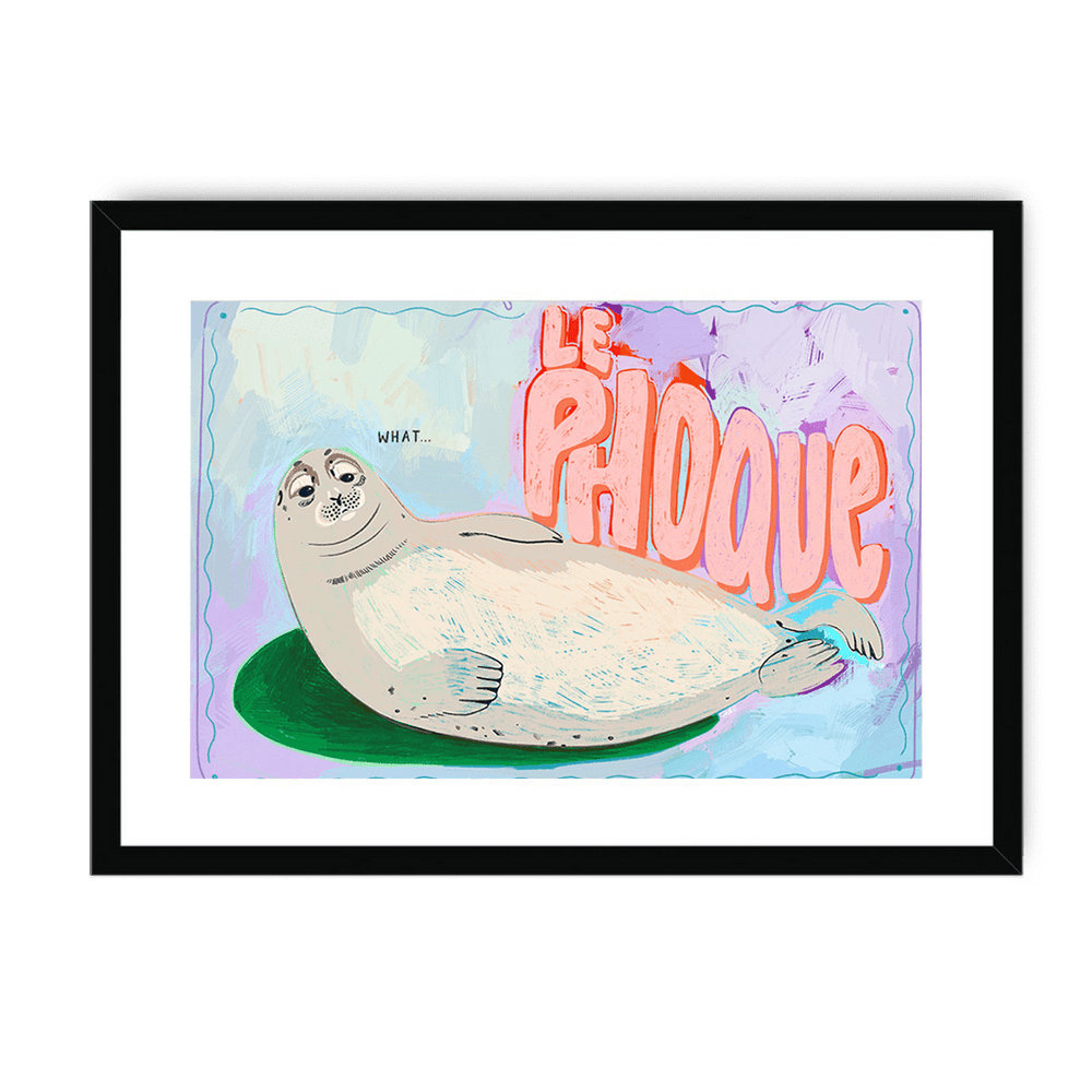 Le Phoque Framed Print Aventures Des Créatures A3 (297 X 420 mm) / Black / White Mount Framed Print