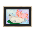 Le Phoque Framed Print Aventures Des Créatures A3 (297 X 420 mm) / Natural / Black Mount Framed Print