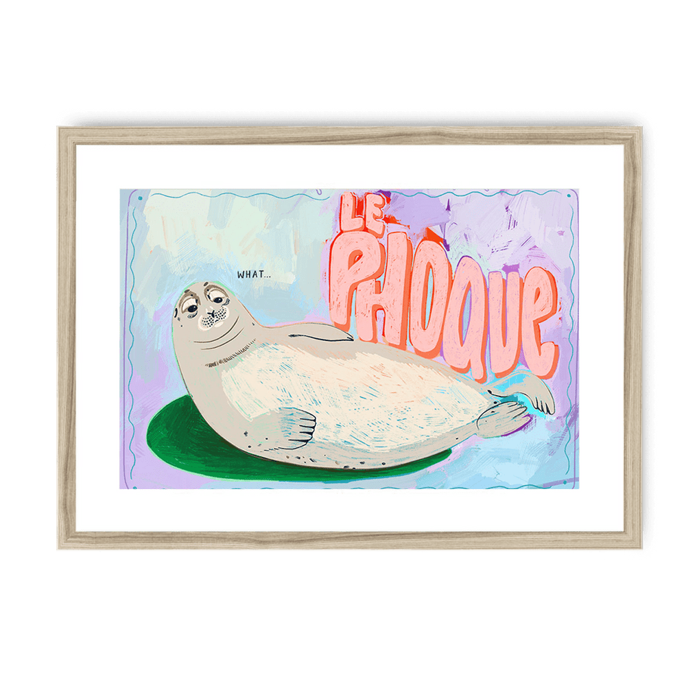 Le Phoque Framed Print Aventures Des Créatures A3 (297 X 420 mm) / Natural / White Mount Framed Print