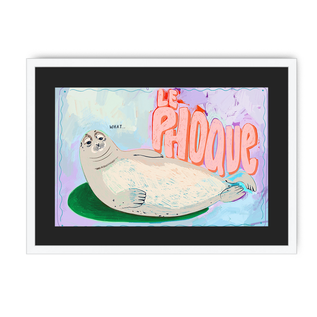 Le Phoque Framed Print Aventures Des Créatures A3 (297 X 420 mm) / White / Black Mount Framed Print