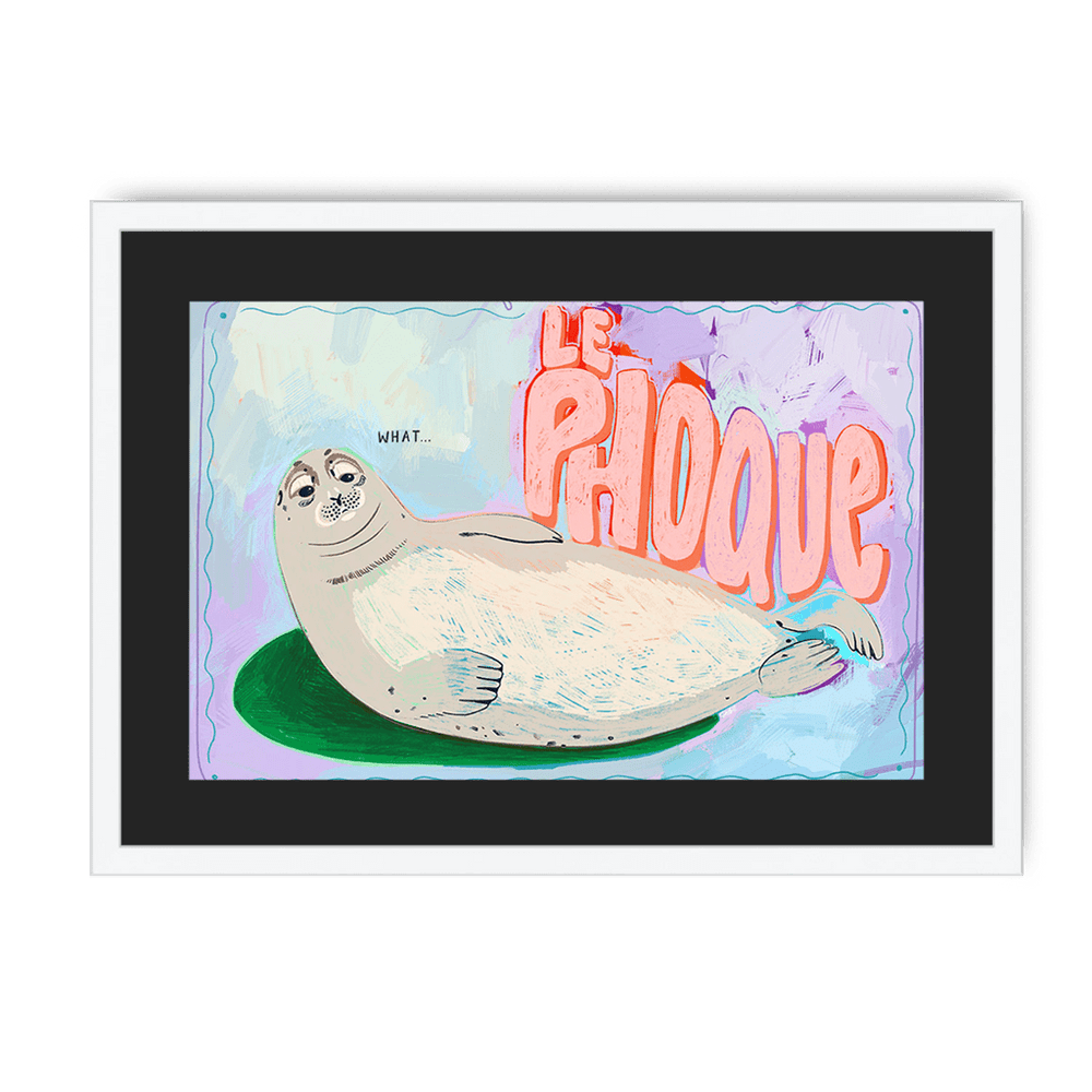 Le Phoque Framed Print Aventures Des Créatures A3 (297 X 420 mm) / White / Black Mount Framed Print