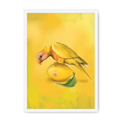 Lemon Lorikeet Framed Print Sticky Beaks A3 (297 X 420 mm) / White / No Mount (All Art) Framed Print