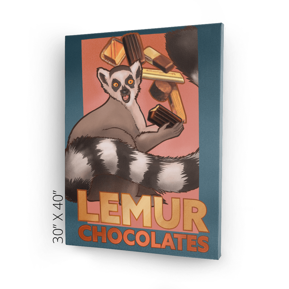 Lemur Chocolate Canvas Print ADimals Canvas Print