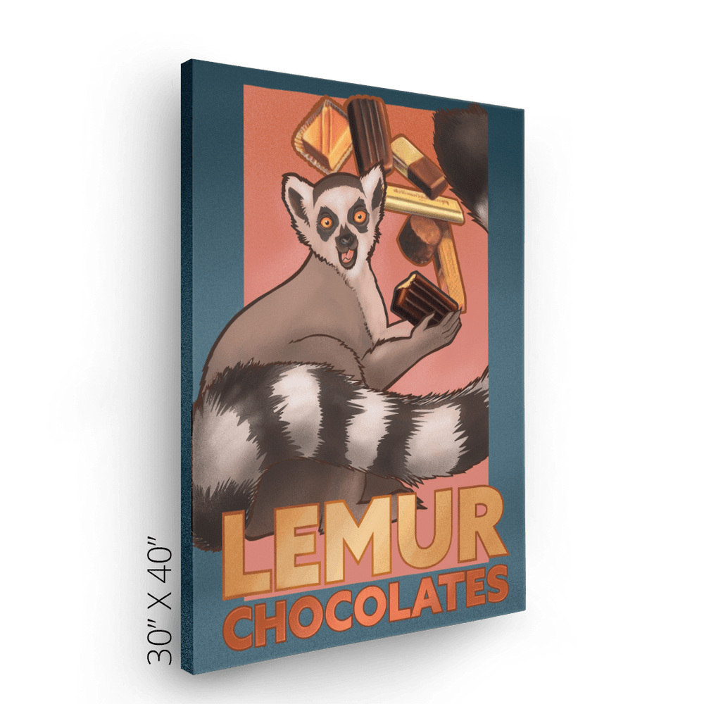 Lemur Chocolate Canvas Print ADimals Canvas Print