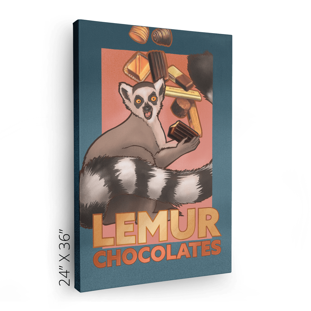 Lemur Chocolate Canvas Print ADimals Canvas Print