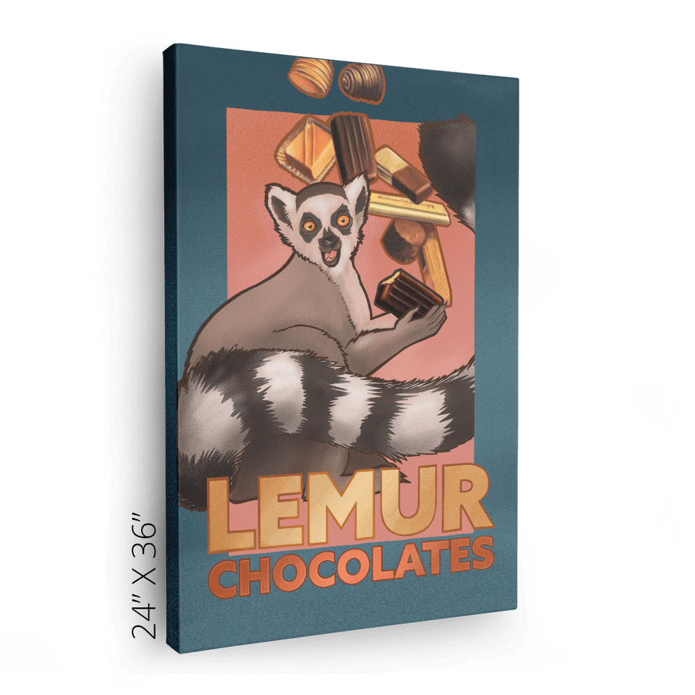 Lemur Chocolate Canvas Print ADimals Canvas Print