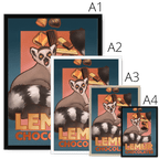 Lemur Chocolate Giclée Framed Print ADimals Framed Print