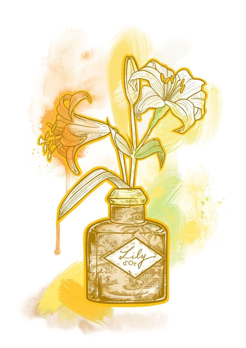 Lily D’Or Golden Yellow Matte Art Print Chromatic Scents Art Print