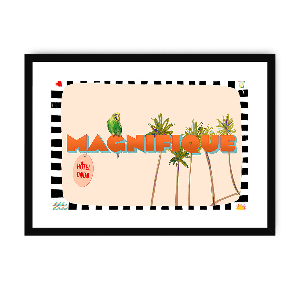 Magnifique Framed Print Hôtel Dodo A3 (297 X 420 mm) / Black / White Mount Framed Print