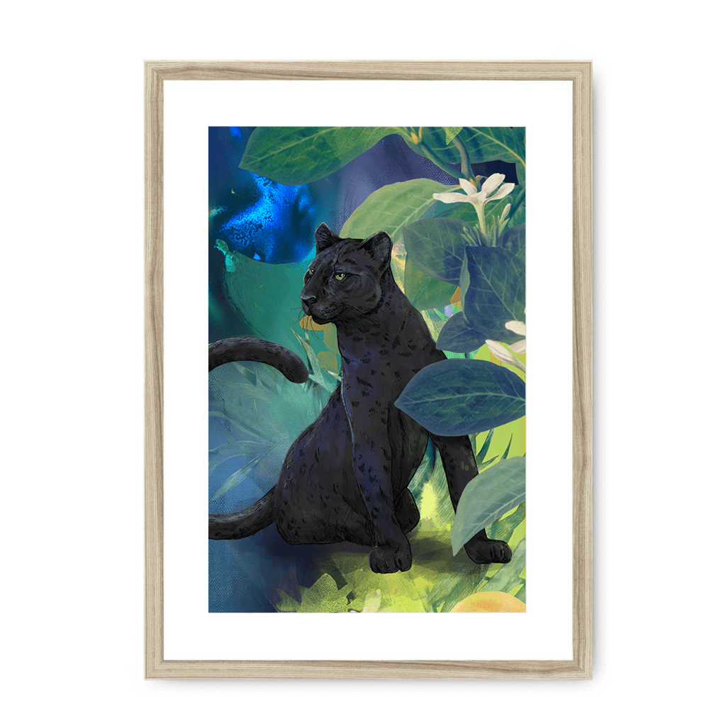 Midnight Prowl Framed Print Pawky Paws A3 (297 X 420 mm) / Natural / White Mount Framed Print