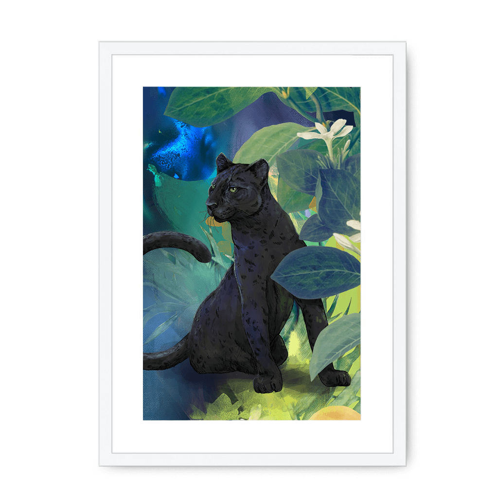 Midnight Prowl Framed Print Pawky Paws A3 (297 X 420 mm) / White / White Mount Framed Print