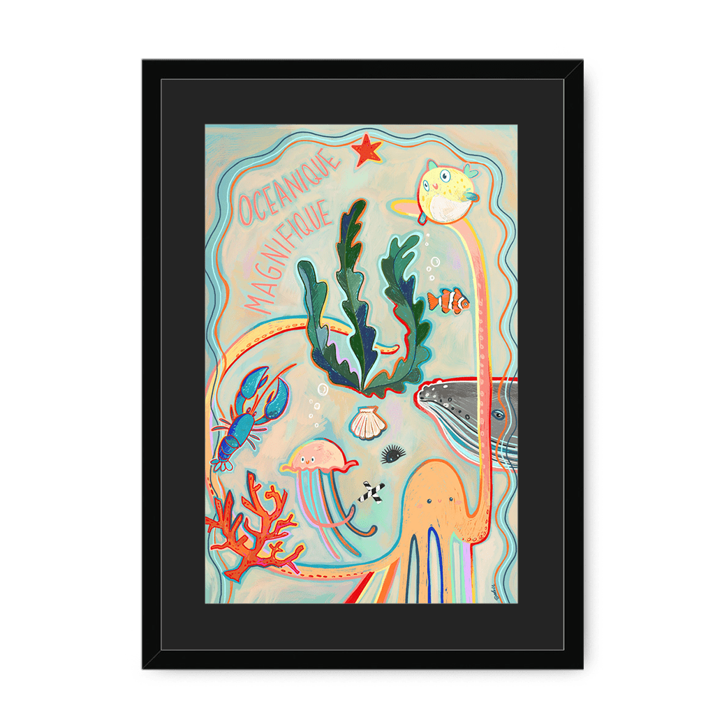 Oceanique Magnifique Framed Print Aventures Des Créatures A3 (297 X 420 mm) / Black / Black Mount Framed Print