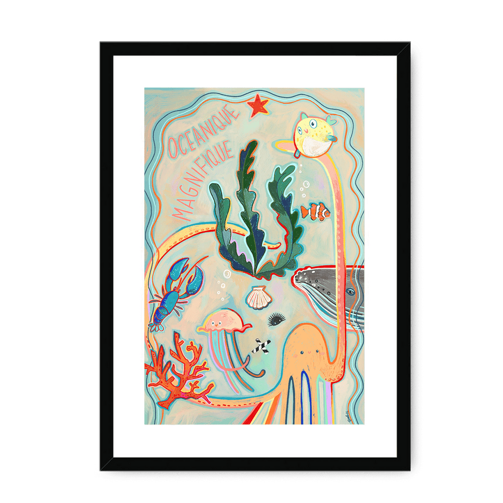 Oceanique Magnifique Framed Print Aventures Des Créatures A3 (297 X 420 mm) / Black / White Mount Framed Print