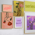 Painterly Poppies Mustard Giclée Art Print Painterly Poppies Art Print