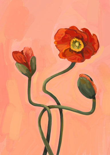 Painterly Poppies Red Giclée Art Print Painterly Poppies Art Print