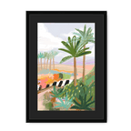 Morning Walk Framed Print Palmy Days A3 (297 X 420 mm) / Black / Black Mount Framed Print