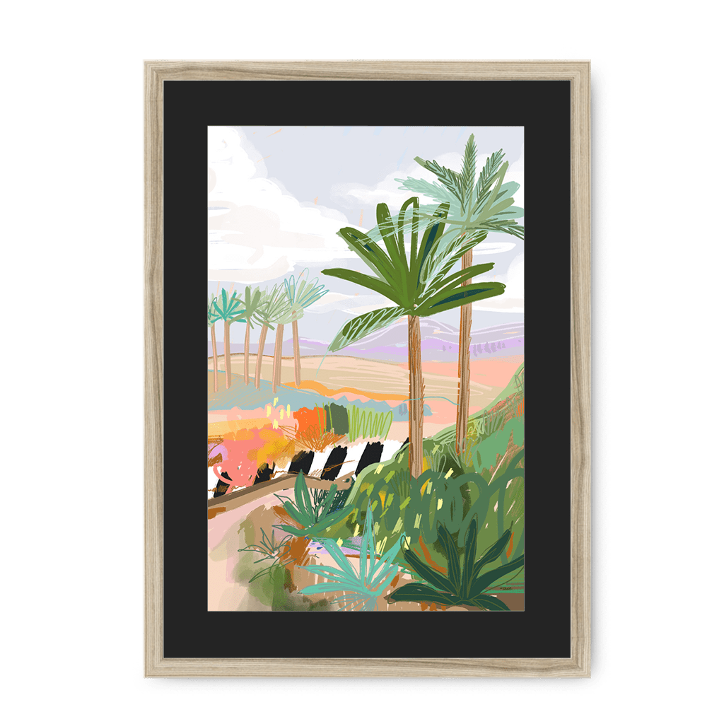 Morning Walk Framed Print Palmy Days A3 (297 X 420 mm) / Natural / Black Mount Framed Print