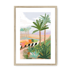 Morning Walk Framed Print Palmy Days A3 (297 X 420 mm) / Natural / White Mount Framed Print