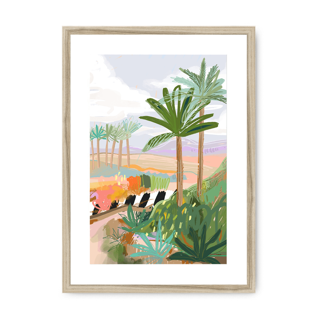 Morning Walk Framed Print Palmy Days A3 (297 X 420 mm) / Natural / White Mount Framed Print