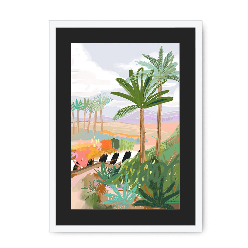 Morning Walk Framed Print Palmy Days A3 (297 X 420 mm) / White / Black Mount Framed Print