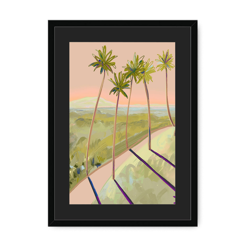 Peachy Vantage Framed Print Palmy Days A3 (297 X 420 mm) / Black / Black Mount Framed Print