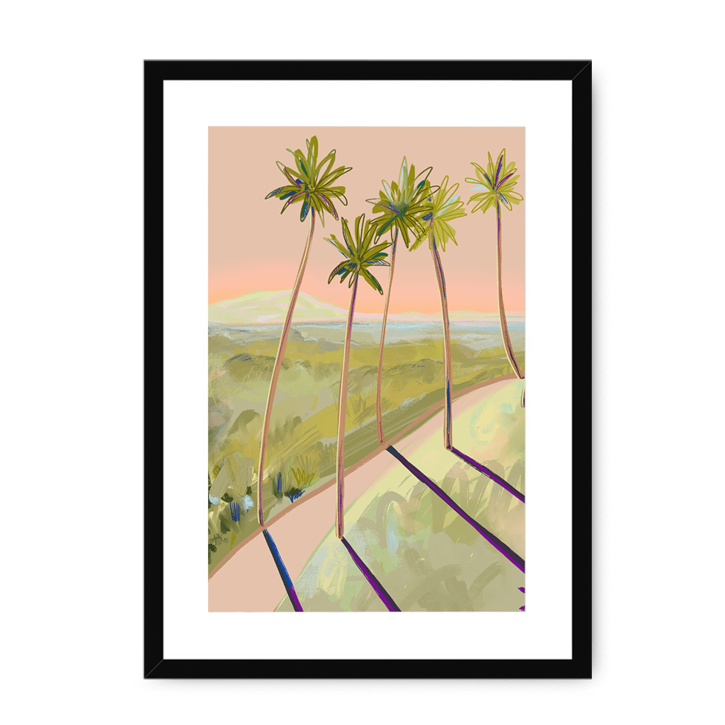 Peachy Vantage Framed Print Palmy Days A3 (297 X 420 mm) / Black / White Mount Framed Print