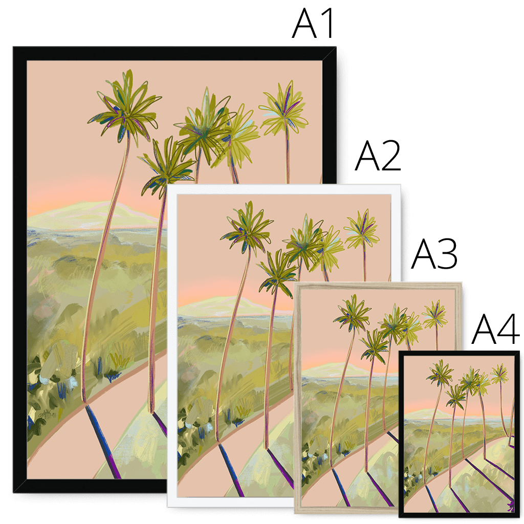 Peachy Vantage Framed Print Palmy Days Framed Print