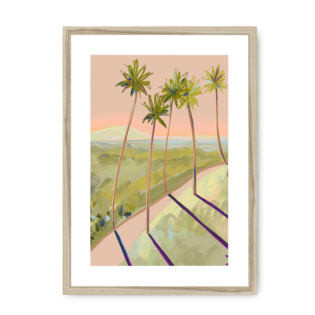 Peachy Vantage Framed Print Palmy Days A3 (297 X 420 mm) / Natural / White Mount Framed Print