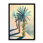 Poolside Promenade (with friendly snake) Framed Print Palmy Days A3 (297 X 420 mm) / Black / No Mount (All Art) Framed Print