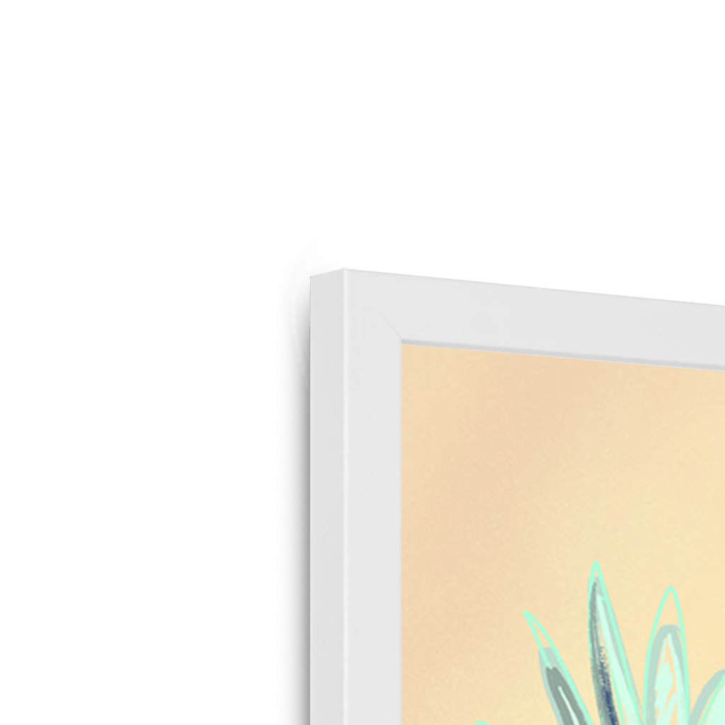 Poolside Promenade (with friendly snake) Framed Print Palmy Days Framed Print