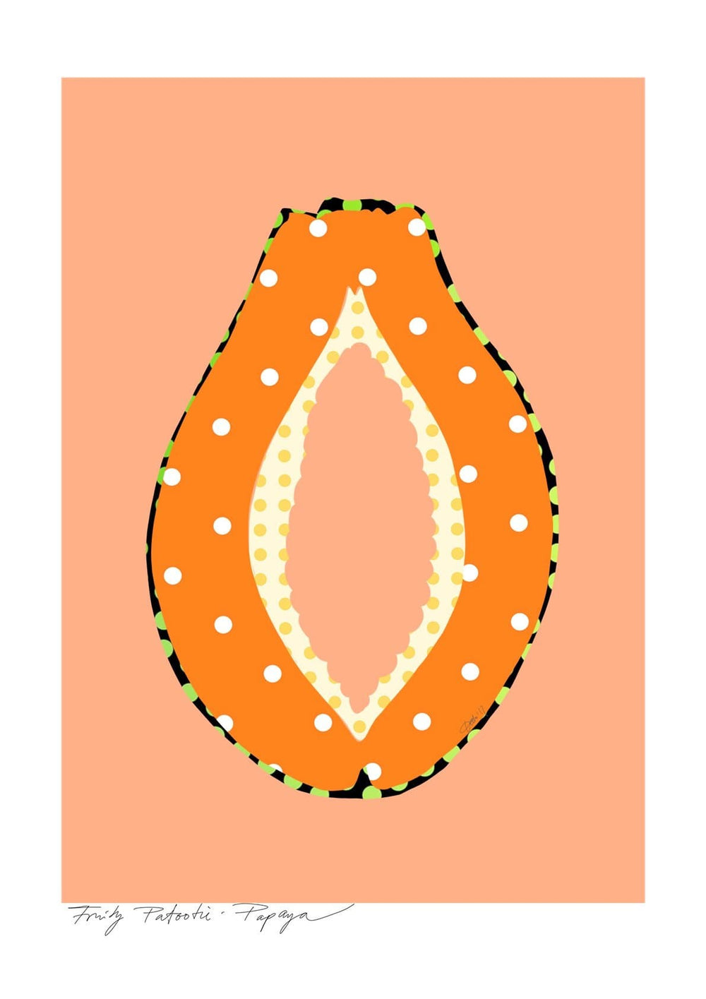 Papaya Matte Art Print Fruity Patootie Art Print