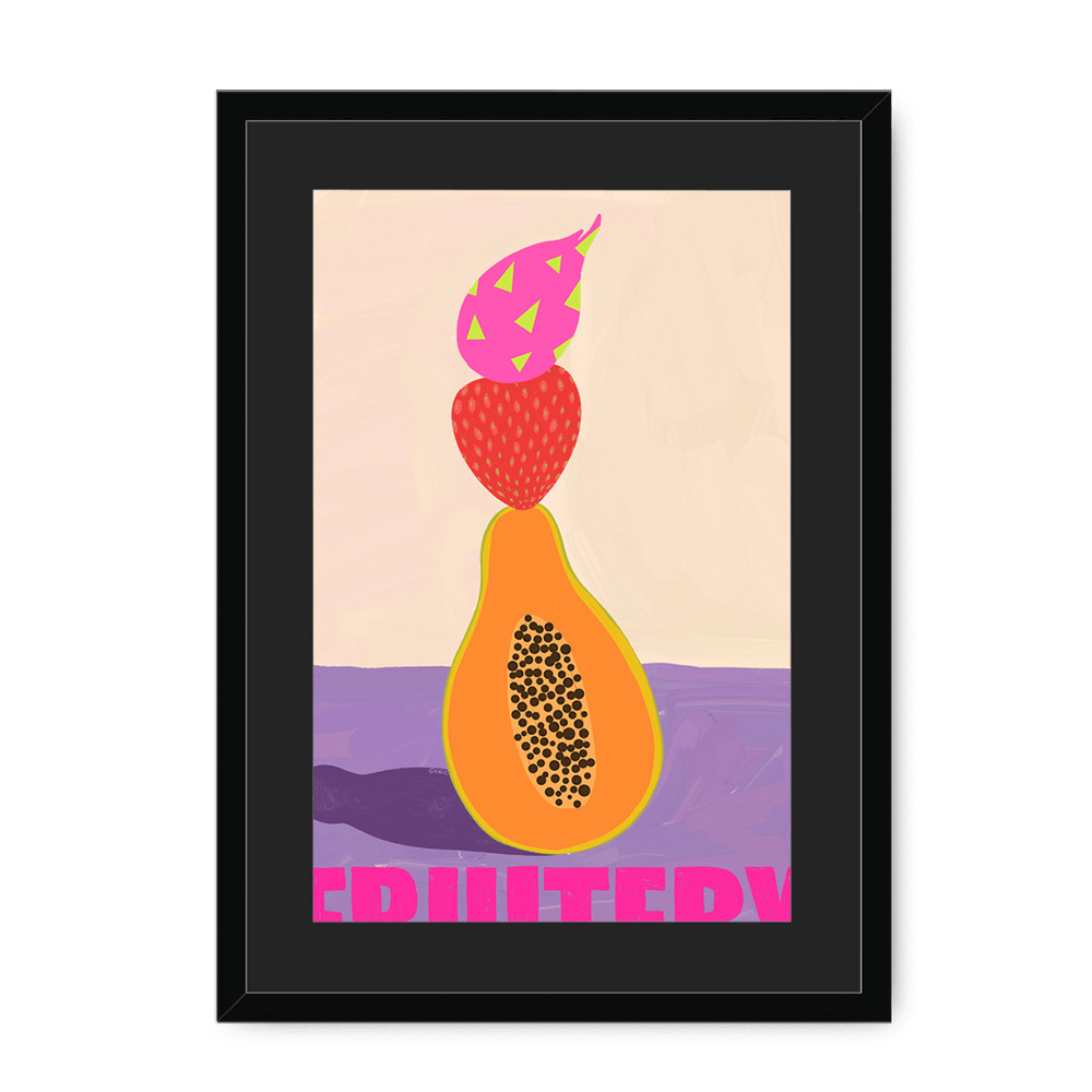 Fruitery Totem Pink Framed Print Intercontinental Fruitery A3 (297 X 420 mm) / Black / Black Mount Framed Print