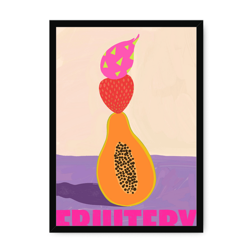 Fruitery Totem Pink Framed Print Intercontinental Fruitery A3 (297 X 420 mm) / Black / No Mount (All Art) Framed Print
