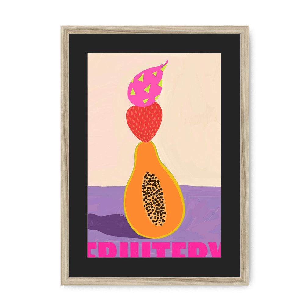 Fruitery Totem Pink Framed Print Intercontinental Fruitery A3 (297 X 420 mm) / Natural / Black Mount Framed Print