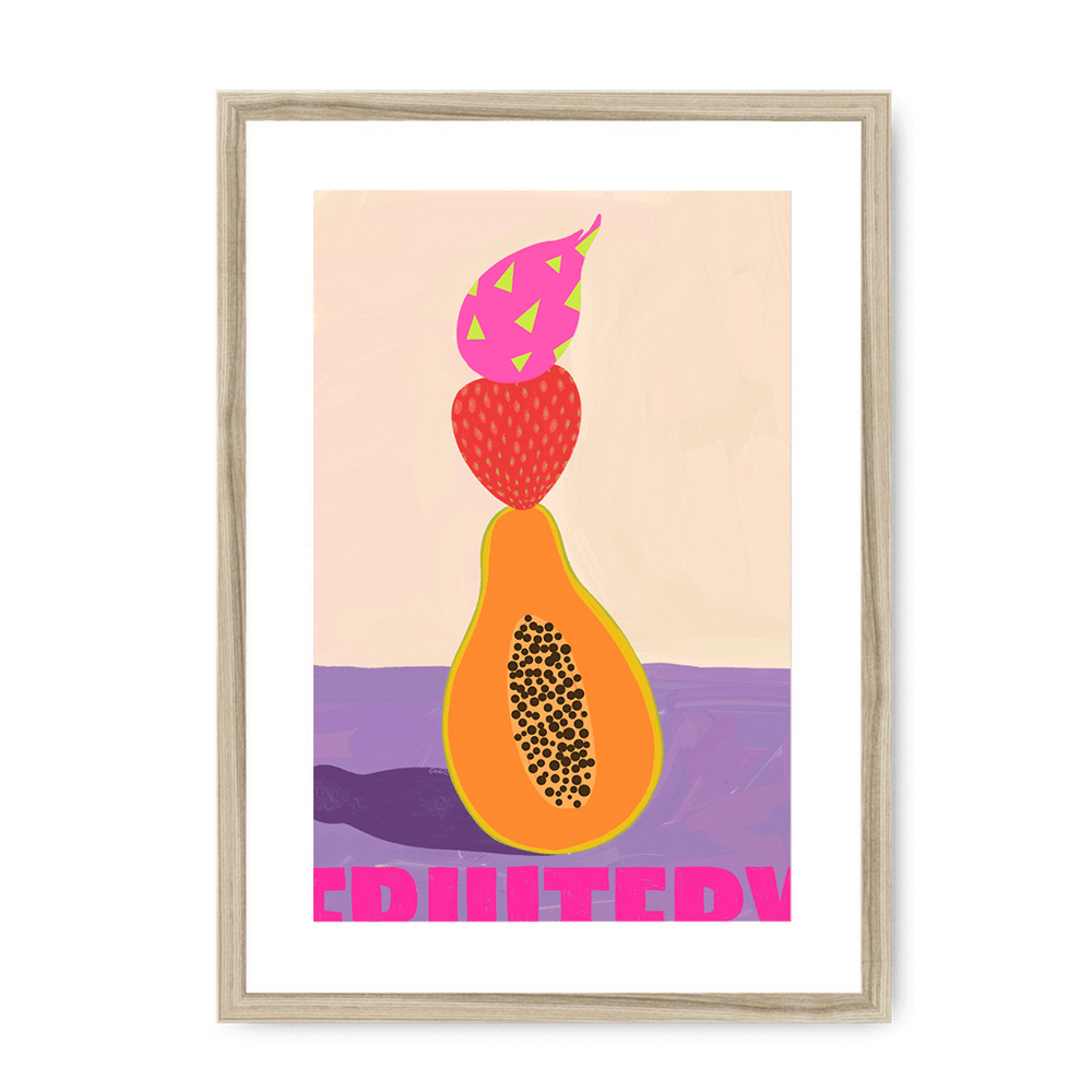 Fruitery Totem Pink Framed Print Intercontinental Fruitery A3 (297 X 420 mm) / Natural / White Mount Framed Print