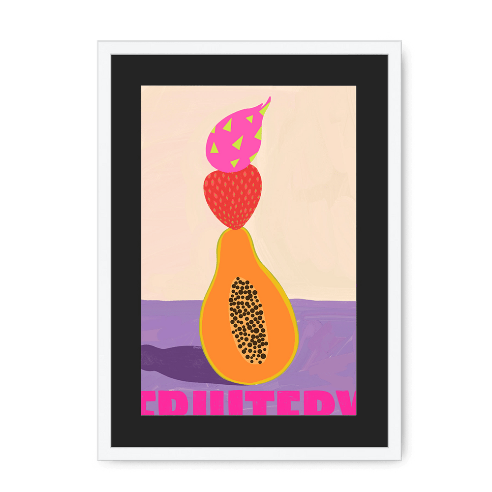 Fruitery Totem Pink Framed Print Intercontinental Fruitery A3 (297 X 420 mm) / White / Black Mount Framed Print