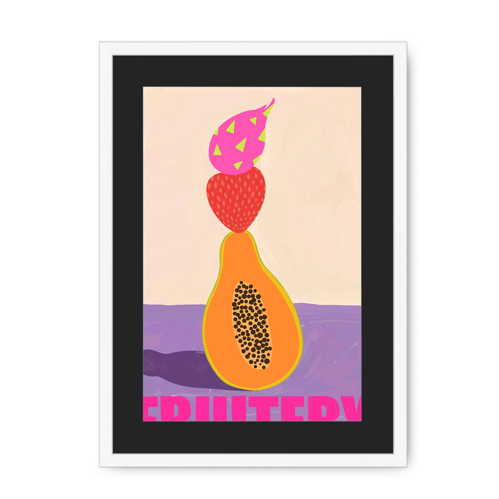Fruitery Totem Pink Framed Print Intercontinental Fruitery A3 (297 X 420 mm) / White / Black Mount Framed Print