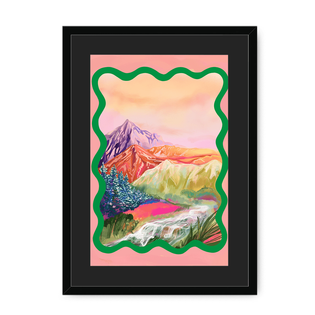 Pastel Peaks Framed Print Kitsch Kanaveral A3 (297 X 420 mm) / Black / Black Mount Framed Print