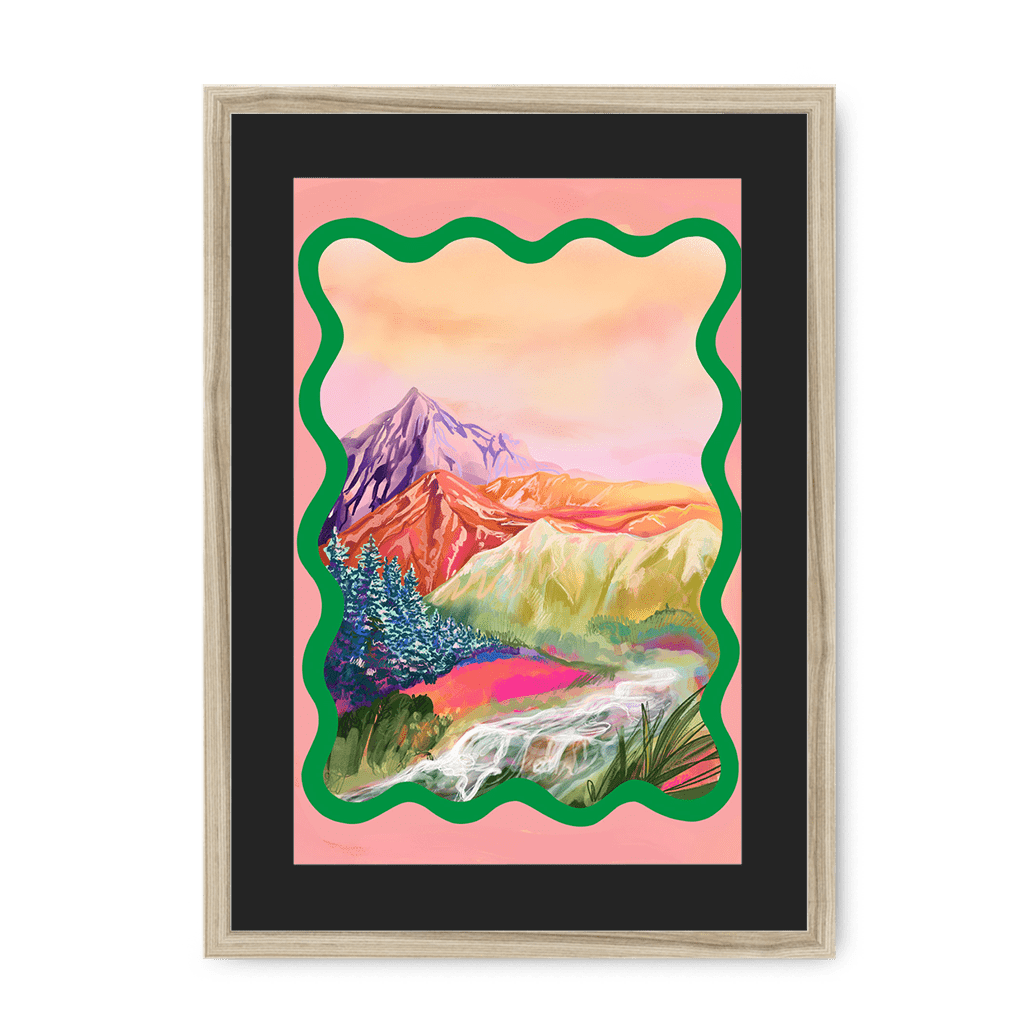 Pastel Peaks Framed Print Kitsch Kanaveral A3 (297 X 420 mm) / Natural / Black Mount Framed Print