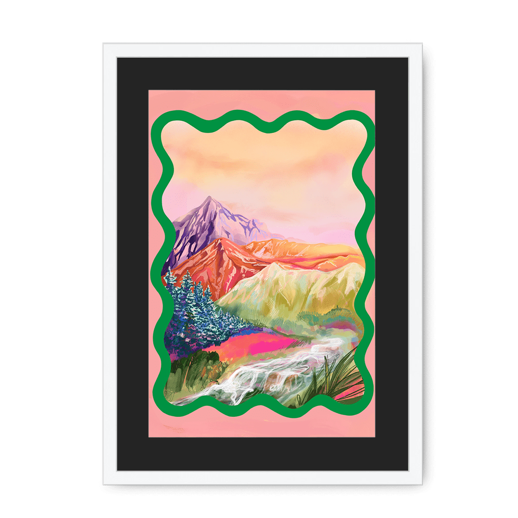 Pastel Peaks Framed Print Kitsch Kanaveral A3 (297 X 420 mm) / White / Black Mount Framed Print