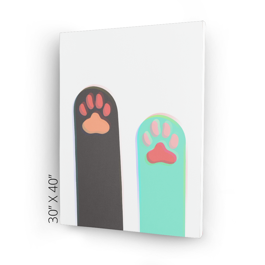 Paws Up Matte Canvas Print Cat Cafe Canvas Print
