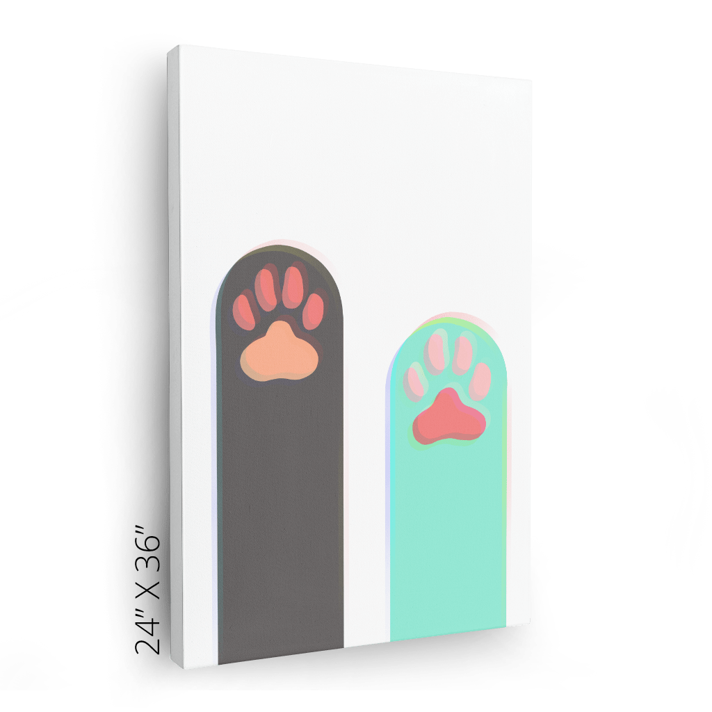 Paws Up Matte Canvas Print Cat Cafe Canvas Print