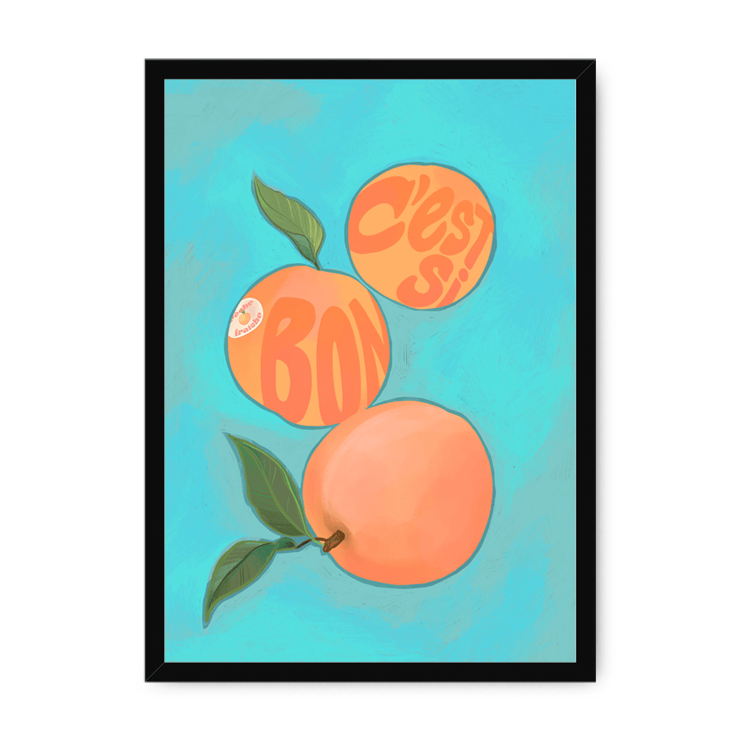 Pêches Giclée Framed Print Intercontinental Fruitery A3 (297 X 420 mm) / Black / No Mount (All Art) Framed Print