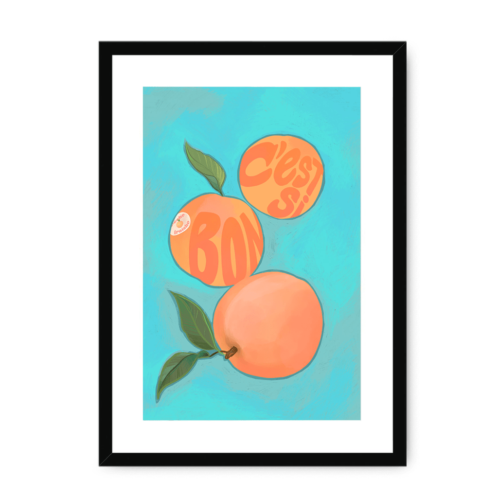 Pêches Giclée Framed Print Intercontinental Fruitery A3 (297 X 420 mm) / Black / White Mount Framed Print